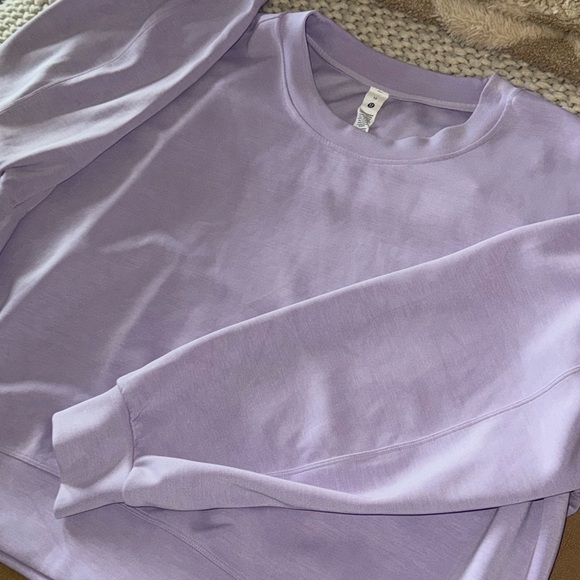 Lululemon Lilac Ether Softstreme Sweatshirt and Shorts Set - Picture 2 of 7